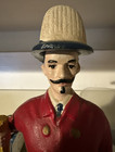 Vintage-style Cast Iron Fireman Coin Bank   13 5  Tall   6 5 Lbs   Hand-painted