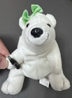 Coca-cola Plush White Polar Bear W  Green Bow 1997 Soda Advertising Original