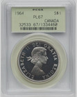 1964 Canada Silver Dollar Coin - Pcgs Pl67