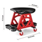 Heavy Duty Rolling Seat Ergonomic 2 Tier Swivel Casters Tool Tray 4 Can Holders