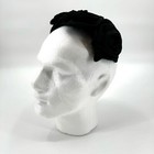 Black Fascinator Fabric Rosettes Over Mesh Form Vtg Headwear