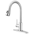 Chrome Kitchen Faucet Pull Down Sprayer Swivel Single Handle Sink Mixer Tap