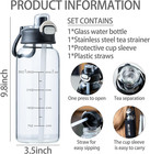35oz Glass Water Bottle With Straw   Handle  Bpa-free Leakproof Glass Water Bott