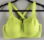 Victoria s Secret Vsx Green Padded Front Zip Racerback Sports Bra 36c
