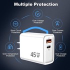 65w Usb C Fast Charger 2 Port Pd Wall Charger Adapter For Iphone Samsung Ipad