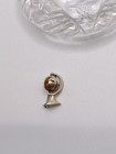 Sterling Silver Genuine Amber World Globe Pin Brooch Geography Vintage Antique