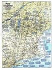 1987-2 February New England  Making Of America National Geographic Map Euc - A3 
