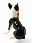 Vintage Bone China Boston Terrier With Basket Pail Dog Figurine