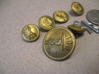 Vtg 6 Metal Brass Utica Ny Post Office Uniform Buttons Pod Us Mail