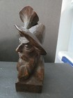 Vintage Heinzeller Carved Wood Wooden Figure Bust