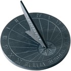 Handcrafted Gray Slate Sundial With Roman Numerals For Outdoor Elegance