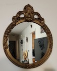 Antique French Giltwood Frame Round Mirror  Great Condition