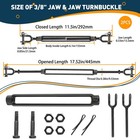 Hannger 2 Pack 3 8  Black Turnbuckle Heavy 2pcs 3 8    X 11 5    Jaw   Jaw  