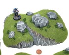 Grassy Terrain W  Rocky Outcroppings Set Of 5     For Warhammer  Wargames  D d