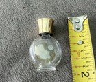      Vintage Miniature Glass Perfume Bottle With Pink Rose   Gold Cap