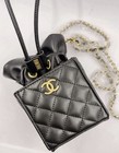 Chanel Mini Black Quilted Bag Style Accessory Gold Tone Cc Chain Gwp
