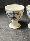 3 Vtg Royal Copenhagen Denmark Porcelain Blue Fluted Half Lace Egg Cups 2 1 8 