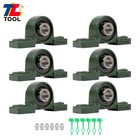 6pcs Ucp202-10 Pillow Block Steel Bearing With 5 8  Bore Self Alignment 2-bolt
