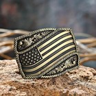 American Flag Belt Buckle  Western Cowboy  Cowgirl  Country Antique Gold Tone