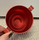Vintage  Mcm Color Craft Anodized Aluminum Mug Red Two Handles