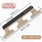 4-string Banjo Bridge - Premium Ebony And Maple Bridge For Banjolele  Universal