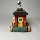 Vintage Fisher Price Pull Toy Train Huffy Puffy Caboose Wooden Watchman Lantern