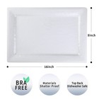 Embossed Effectset Of 2 Melamine Rectangular Serving Trays platters - White  2 