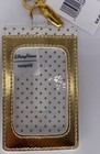 Disney Parks Loungefly Small World Gold White Id Badge Card Holder Lanyard - New