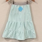 Skirt Girl 6 100  Cotton Green Teal Ruffle Tiered Checkered Mom And Pop s Kids
