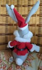 Vtg Looney Tunes Christmas Bugs Bunny Plush Doll Stuffed Animal Santa 1997 Used