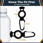 2-pack Plastic Water Bottle Holder Rubber Grip Aluminum Carabiner Secure Grip 
