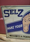 Antique Original Embossed Tin Sign Great Feet Graphics Selz Shoes 