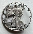 Nice 1943 Walking Liberty Half Dollar Silver Cut-out Coin Brooch pin