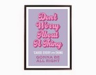Don t Worry About A Thing  Bob Marley  Song Lyric Print  Music Poster