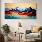 Abstract Mountain Landscape - Canvas Print 60x30 - Unstretched Wall Home Decor