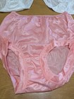 Lot Of 3 Vintage Full Coverage Nylon Granny Panties Pink Blue White Sissy Pants 