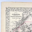 1881 Mitchell Map Of Oceanica Australia Hawaii Sandwich Islands Antique Original