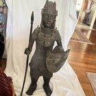 Museum Quality Bronze Statue Of Oba Of Benin Court Officer Or Warrior 
