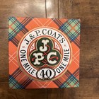 Vintage Giant Spool J   P Coats 40 One Mile White Cotton Thread    Tartan Box