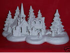 Ceramic Bisque  Ready To Paint  Small Christmas Village  Light Kit Not Included 
