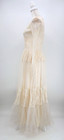 Vtg Women s 40s 50s Ivory Lace Maxi Wedding Dress Long Gown Sz S m Satin Skirt