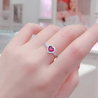 New 100  925 Sterling Silver Timeless Elevated Red Heart Ring Size 5 6 7 7 5 8 5
