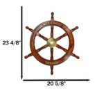 Nautical Marine Vintage Wood Brass Ship Steering Helm Boat Wheel Wall Decor 23 d