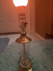 Vintage Waterford Crystal Glass   Brass Table Lamp