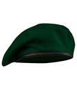 Wool British Military Berets For Men   Women  Vintage Leather Dark Green