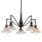 5-lights Vintage Chandeliers For Dining Room  Crystal Black Antique 