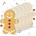 Christmas Gingerbread Wooden Cutouts - 6 Piece Diy Ornament Set