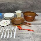 Vintage Lot Of 25 Toy Chilton Globe Inc  Children s Plastic Play Dishes pan Set