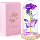 Mothers Day Rose Gifts For Mom 1-purple Butterfly Flower Gifts For Women Mom
