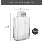 68oz Glass Pitcher With Lid  2 Lids   Rectangle Beverage 68 Ounces  Ap266